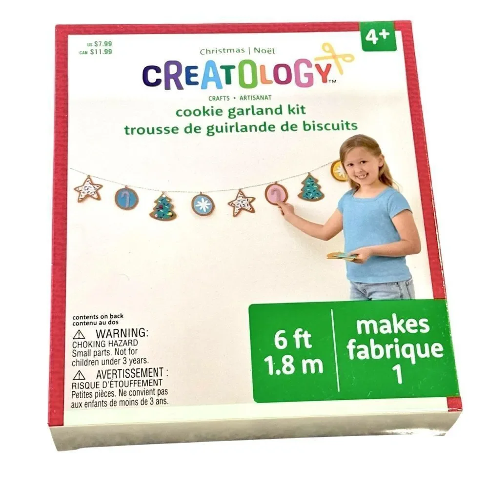 Creatology Kids 6 Foot Christmas Cookie Felt Garland Holiday Craft Kit. NEW.